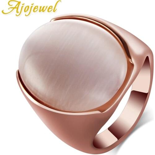 Size 7-10 Ajojewel Brand Unisex Luxury Large Oval Opal Ring Stone Jewelry