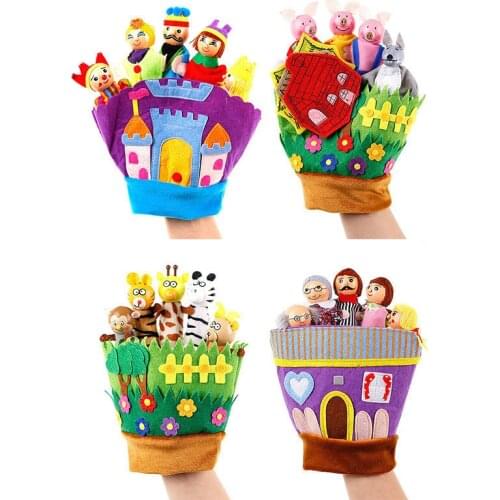 Animal Finger Puppet Plush Toys Child Baby Dolls Tell Story Props Boys Girls hand Puppets kids early education toy