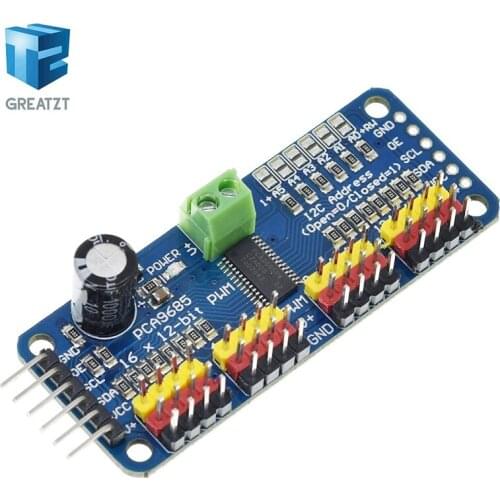 GREATZT 1pcs 16-Channel 12-bit PWM/Servo Driver - I2C interface - PCA9685 for Raspberry Pi DIY Servo Shield Module
