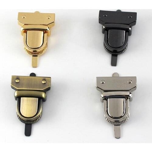 1pcs Metal Press Push Lock Tongue lock Bag Briefcase Spring Lock Snap Decorative Clasps Closure Leather Craft Hardware Accessory