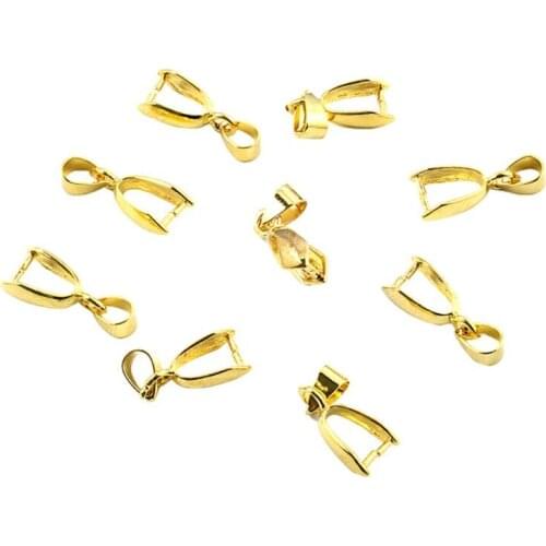 10 10 Pcs/Set Pendant Buckle Jewelry Making Necklace Charms Buckles DIY Stone Supplies Snap Joint Clasp Alloy Silver Gold
