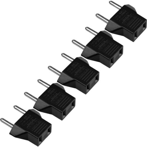 10pcs EU Adapter US plug to EU plug socket pins converter for Wall travel Power Charger US 2 pin to EU 2 round pin plug socket