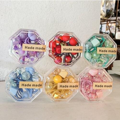 10pcs/lot Korean version jewelry children hair ornaments colored hair circle New Year red hair rope headdress girls head rope