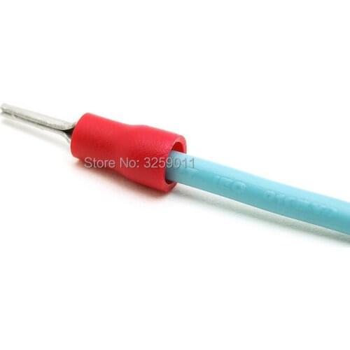 100PCS PTV 1-10 TZ-JTK Wire Ferrules Crimp Connectors Pin-Shaped Pre-Insulating Terminal Type 22-16 AWG Red