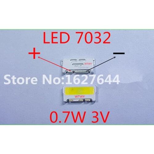 1000pcs LUMENS LED 7032 LED Backlight TV High Power 0.7W 3V LED Backlight Cool white For LED LCD TV Backlight Application