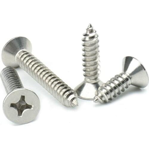 15PCS 304 Stainless Steel Countersunk Head Tapping Screws M4 * 35