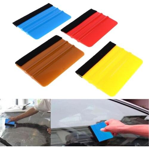 2Pcs Auto Styling Vinyl Carbon Fiber Window Ice Remover Cleaning Wash Car Scraper Film Wrapping