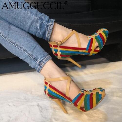 2020 New Plus Big Size 35-47 Colorful Buckle Fashion Sexy High Heel Party Spring Summer Female Lady Shoes Women Pumps D1271