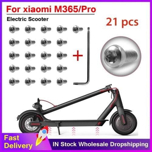21PCS Bottom Battery Cover Screws Stainless Steel Metal Screws For Xiaomi Mijia M365 Pro Electric Scooter Repaired Accessories