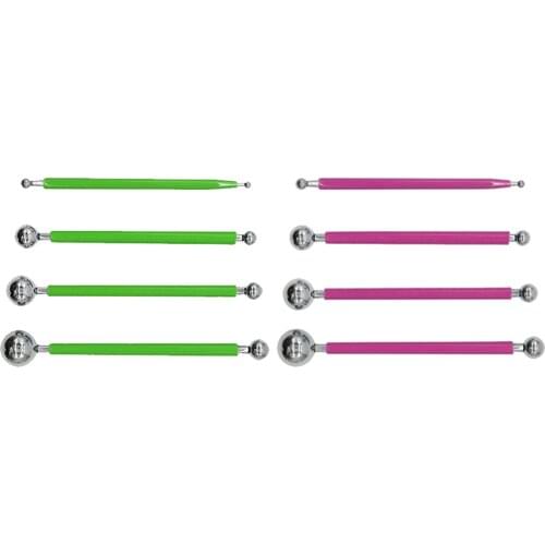 Stainless Steel 4x Ball Stylus Tools Polymer Modeling Rock Painting Kit Dual-Ended Design - More convenient to use and carry