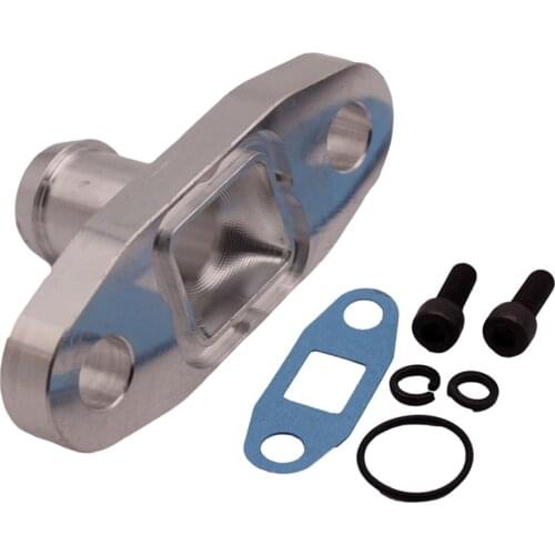 Car Turbo Oil Return/Drain Engine Block Side Flange Adapter Kit To straight 3/4” Bard For T3 T4 T04B T04E Car Accessories
