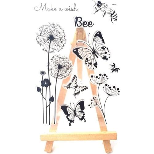 Butterfly Dandelion Transparent Clear Silicone Stamp Seal DIY Scrapbooking Stencil Coloring Decorative Office School Supplies