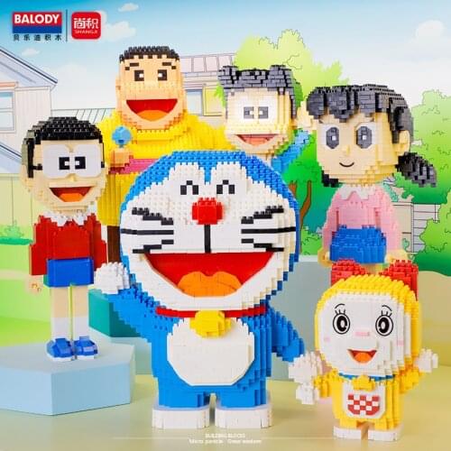 Balody Blocks Anime Model Beautiful Doraemon Japanese Cartoon Figure Building Toys for Girls Presents brinquedos Kids Gifts