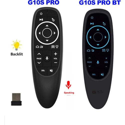 Backlit G10S Pro Air Mouse Mini Voice Search 2.4G Wireless Smart G10 Remote Control Gyro Sensing Microphone for Android tv box