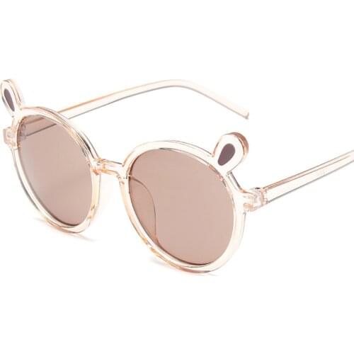 Bohosco Kids Sunglasses Cartoon Lovely Bear Shape Frame Baby Girls Boy Sun Cute Shades Glasses Round Street Beat Eyeglasses