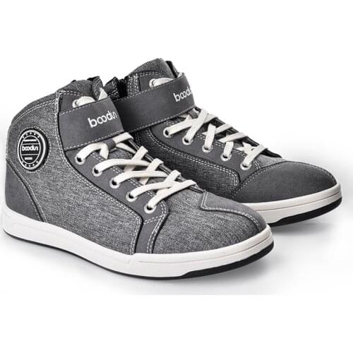 BOODUN Motorcycle Boots Men Waterproof Microfiber Summer Moto Motocross Riding Boots Breathable Motorbike Shoes Casual Shoes