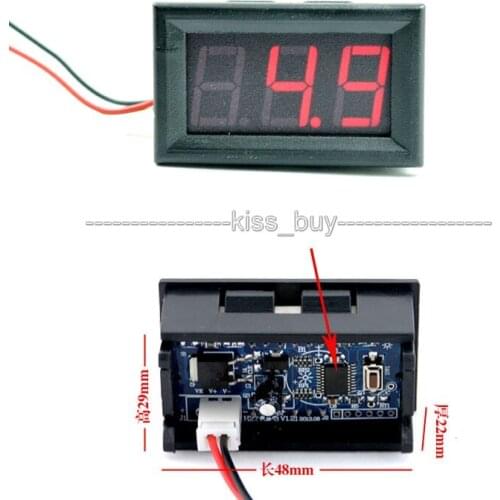 DC 3.6V-100V Digital Voltmeter High-Low voltage Alarm led volt meter monitor tester 5v 12v 24v 36v 48v 60v 72v 96 battery