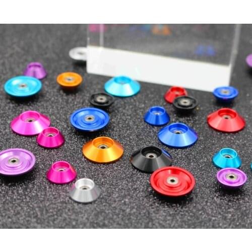 2Pcs Homemade Tamiya Mini 4WD Car Parts 13mm/19mm UFO Anti-hang Anti-tilt Conical Aluminum Colorful Guide Wheel 95497/95436