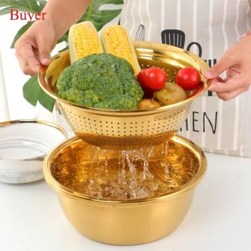 High-quality Stainless Steel Drain Pan Strainer Basket Vegetable Drain Tray Multi-function Chopper Chopper Grater Kitchen Tool