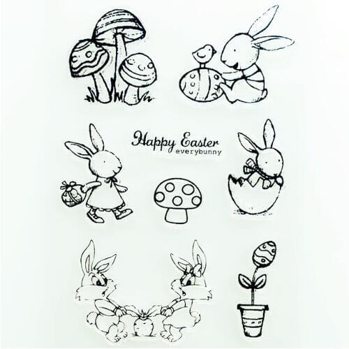 Habby Rabbit Silicone Clear Stamps For Scrapbooking DIY Photo Album Cards Decoration Craft Transparent Stamp Clear Seal