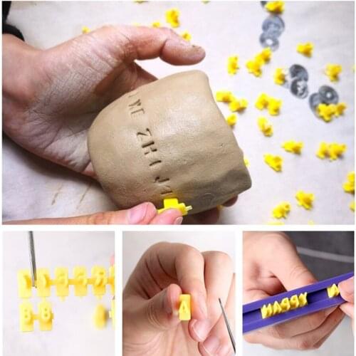 Ceramic Art Alphanumeric Imprint Stamp Polymer Clay Tool Embossing Tool Set Cutter Soft Candy Biscuit Pottery DIY Embossing Tool