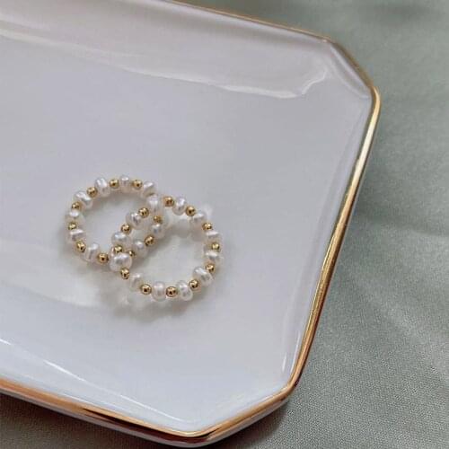 Fashion Freshwater Pearls Rings Jewelry for the Women Romantic Birthday Party Gifts Rings Set Fashion Pear Rings Sets wholesale