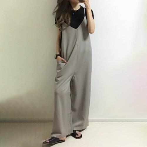 Jumpsuit V-neck Slightly Smooth Beautiful Line Salopette Strap Ront Back V-lines Feminine With Adjuster Side Pockets 2021