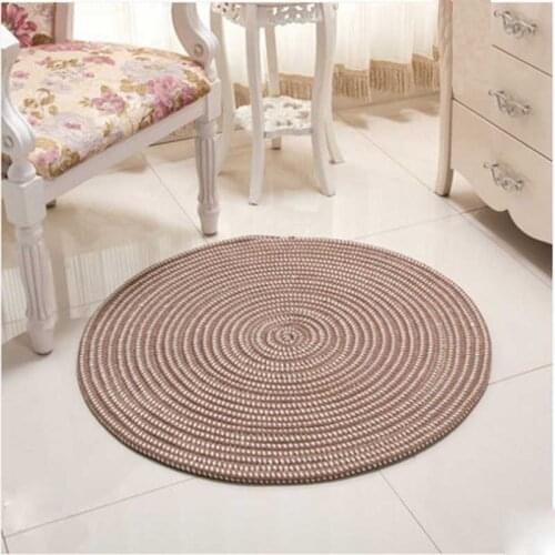 Round Carpets for Table Computer Chair Knit Woven Area Rug Living Room Yoga Rug Children Study Room Footcloth Prayer Mats