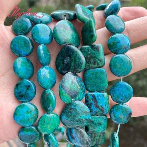 Round square coin Multicolor dye Chrysocolla Bead Stone Beads loose For DIY Necklace Bracelat Jewelry Making 15" Free Shipping