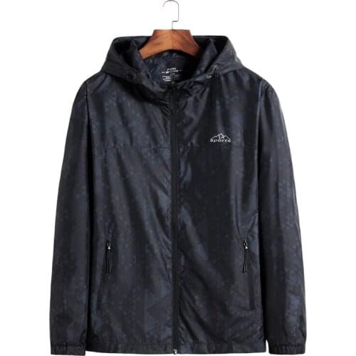 8XL 7XL Super large size New Spring Autumn Bomber Jacket Men Casual Windbreaker Zipper Thin Hooded Coat Outwear Male Jacket