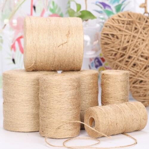 100-455 Meters 1.5mm Jute Cords Hemp Rope Gift Packing Ribbon Box Wrapping String Twine for Home Decor Retro Wedding Supplies