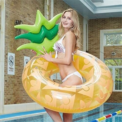 Inflatable Swimming Ring Safe Pool Float Summer Outdoor Activitives Beach Party Cute Donut Shape Kids Swimming Circle