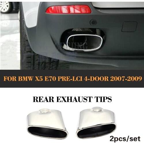 Car Rear Exhaust Tip Muffler Pipe End For BMW X5 E70 Pre-Facelift Non-Convertible 2007-2009 Stainless Steel Muffler Exhaust Tips
