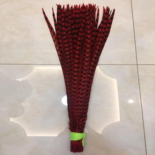 Wholesale 100pcs Beautiful Red copper chicken feathers 32-36 inch/80-90 cm stage performances decoration