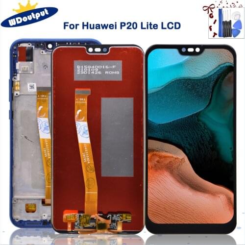 5.84''Original LCD Display For Huawei P20 Lite LCD For Huawei p20 Lite Display LCD Screen Touch Digitizer Assembly +Frame