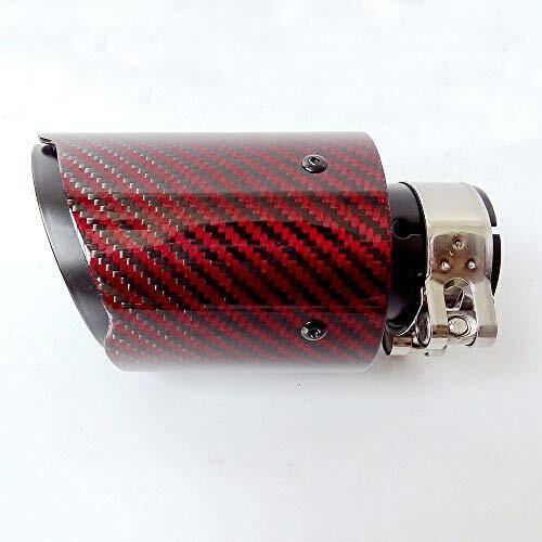 Sormor Red Twill Glossy Muffler Pipes Exhaust Tips with Black Stainless Steel, Inlet 54mm outlet 89mm