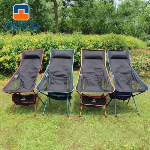 AOTU chair outdoor folding chair camping leisure chair aluminum alloy chair portable backrest fishing chair AT6710 with pillow