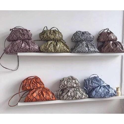 Snake Pattern Women Simple Dumplings Messenger Bag Designer New Fashion Cloud Female Crossbody Shoulder Bag Tide Handbag Clutch