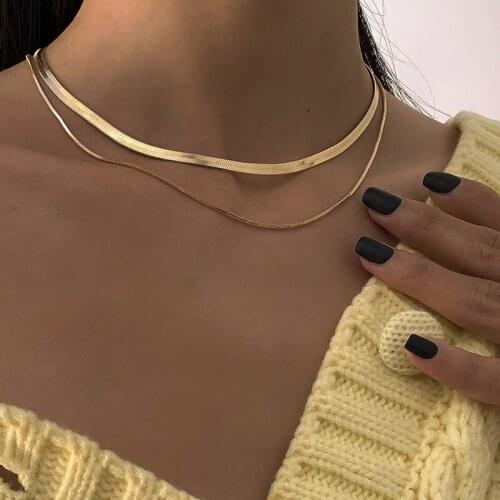 TIMEONLY Delicate Multi Layering Snake Neckalce for Women Girls Mix Chunky Chain Choker Necklaces Statement Wedding Jewellery