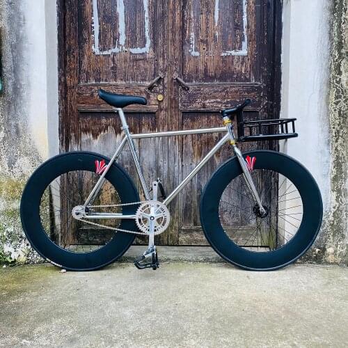 Track Bike 700C steel Bike sliver road frame 48cm 52cm 56cm Fixed Gear Bike track Bicycle with basket 90mm height wheel