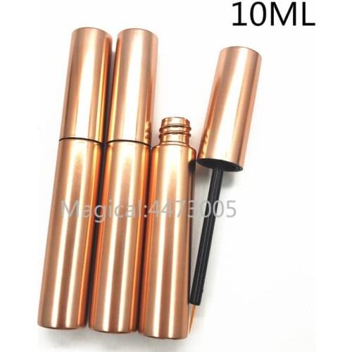 10ml Eyeliner Tube Cosmetic Empty Eyelashes Tube Mascara Eyeliner Vials Bottle Makeup Rose Gold Container with Brush Plugs