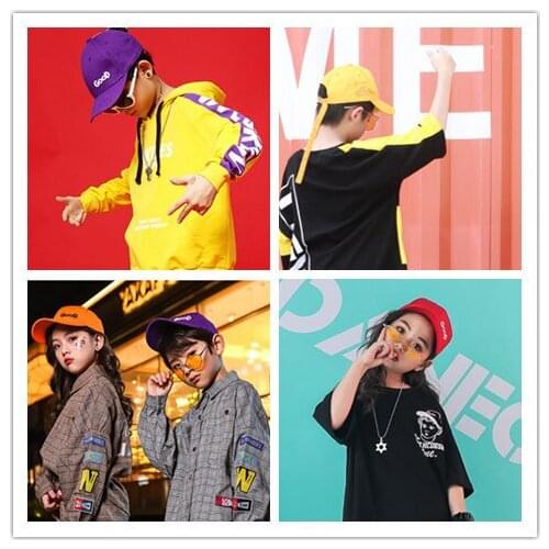 2021 spring and autumn childrens sunshade hat boys casual caps tide girls Korean hip-hop hip-hop baseball cap summer