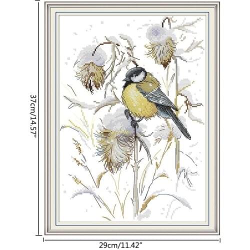 Y1UU Bird DIY Handmade Needlework Counted 14CT Printed Cross Stitch Embroidery Kit Set Home Decoration