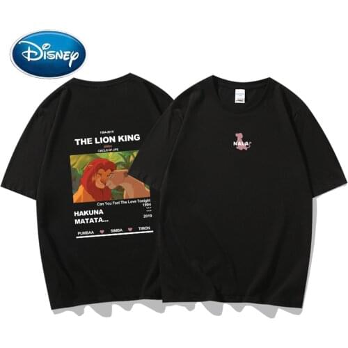 Disney Fashion The Lion King Simba Nala Cartoon Print Short Sleeve Couples Unisex Women T-Shirt Casual Harajuku Tee Top 6 Color