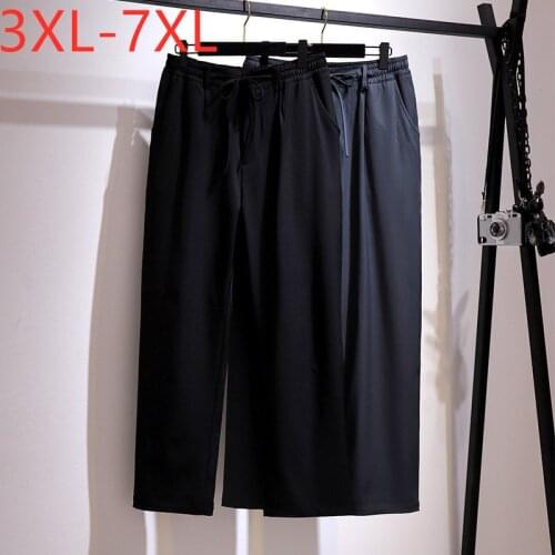 New 2021 Ladies Spring Autumn Plus Size Long Pants For Women Large Loose Casual Black Belt Straight Trousers 3XL 4XL 5XL 6XL 7XL