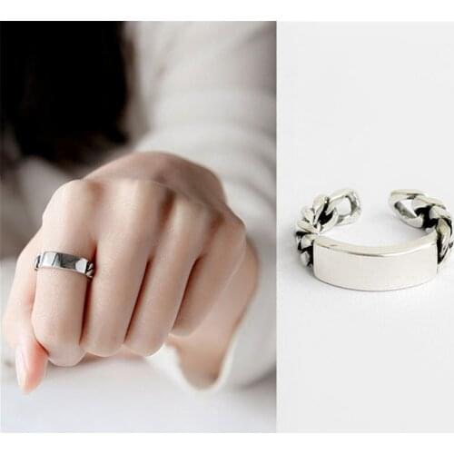 Free shipping bijuteria punk rock rings for women smooth twisted korean vintage adjustable rings bts KJZ0249