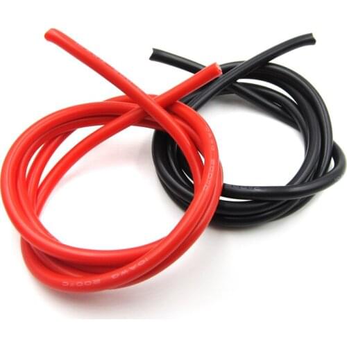 1set 10 AWG Gauge Wire Flexible Silicone Stranded Copper Cables For RC Black 1M + Red 1M = 2M diy electronics
