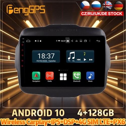 128G Android10 PX6 DSP For JEEP Renegade 2016 2017 Car DVD GPS Navigation Auto Radio Stereo Video Multifunction CarPlay HeadUnit
