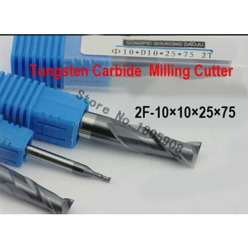 2F-10*10*25*75,HRC50,Spiral Bit Milling Tools Carbide CNC flat End mills Router bits , the lathe tool,boring bar,cnc,machine