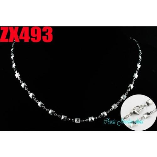 4mm square chain stainless steel necklace womens mens religious necklace fashion jewelry 20pcs ZX493
